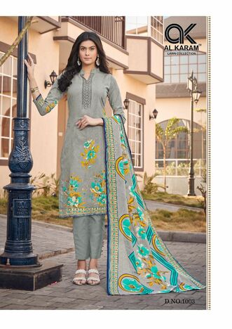 AL KARAM JASMINE LAWN COTTON PRINTED KARACHI SUITS