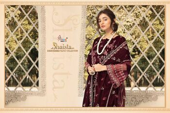 SHREE FABS SHAISTA EMBROIDERED VELVET COLLECTION PAKISTANI SUITS AT WHOLESALE