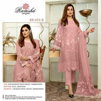 RAMSHA PRESENT R 553 LIGHT NX PAKISTANI SALWAR KAMEEZ MANUFACTURER