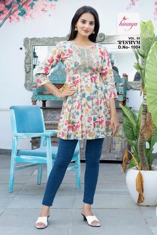  HINAYA RESHAM VOL 3 SHORT KURTI CATALOGUE SUPPLIER IN SURAT