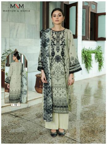 MARYAM & MARIA MAHERMAH COTTON PRINTED KARACHI SUITS