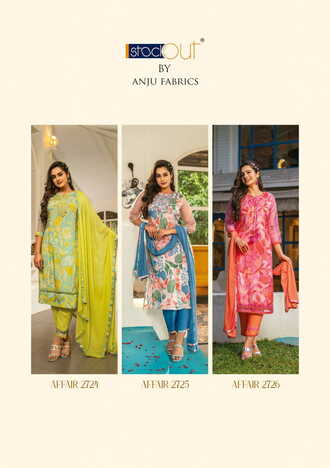 ANJU FABRICS AFFAIR VISCOSE SILK STTICH READYMADE SUIT NEW CATALOGUE