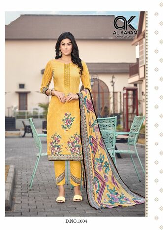 AL KARAM JASMINE LAWN COTTON PRINTED KARACHI SUITS