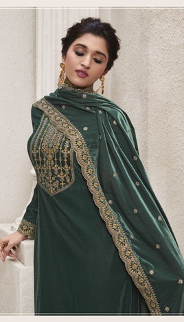 VINAY KERVIN VELVET EMBROIDERY 2 SALWAR KAMEEZ WHOLESALER IN SURAT