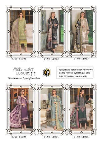 KEVAL FAB SOBIA NAJIR VOL 11 KARACHI PRINT SALWAR KAMEEZ WHOLESALER IN SURAT