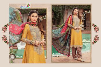 SANIYA TRENDZ MARIA B SATEEN COLLECTION VOL 5 PAKISTANI GEORGETTE SALWAR KAMEEZ CATALOGUE