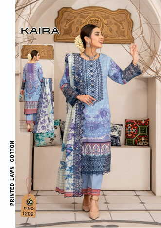 KEVAL FAB KAIRA LUXURY LAWN VOL 12 KARACHI SUITS ONLINE SUPPLIER