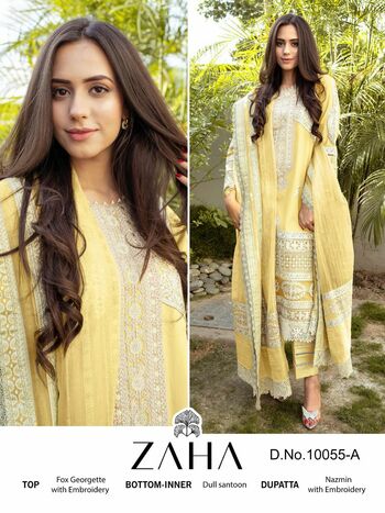 ZAHA MALIKA VOL 2 GEORGETTE EMBROIDEREY SUITS AT SURAT