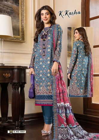 KEVAL FAB K KASHA VOL 4 COTTON PRINTED KARACHI SUITS SUPPLIER SURAT