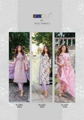 ANJU FABRICS FLAIRS VOL 2 KURTI PANT WITH DUPATTA 3PCS SET NEW CATALOGUE