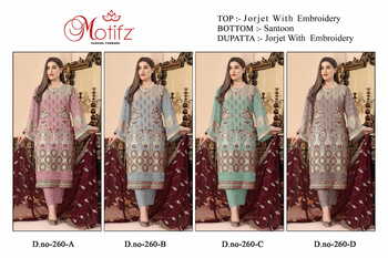 MOTIFZ 260 SERIES GEORGETTE EMBROIDERY PAKISTANI SUITS AT SURAT