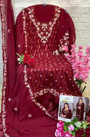 RAMSHA 592 NX GEORGETTE EMBROIDERY SUITS WHOLESALER SURAT