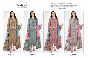 SERENE S 131 FOUX GEORGETTE EMBROIDERY PAKISTANI SUITS