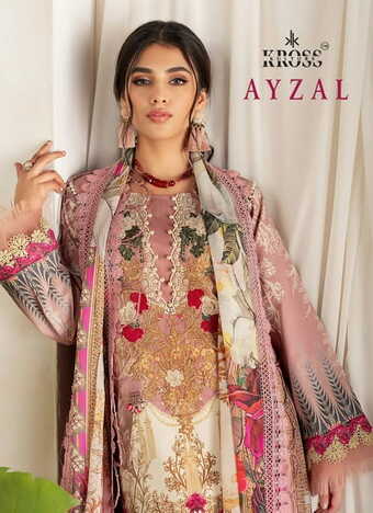 KROSS KULTURE AYZAL COTTON PRINT EMBROIDERY PAKISTANI SUITS WHOLESALER