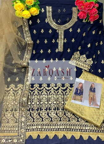 ZARQASH ROYAL SOIREE Z 2092 GEORGETTE PAKISTANI SUITS