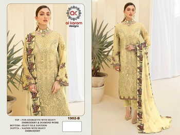 AL KARAM 1902 GEORGETTE PAKISTANI SUITS NEW CATALOGUE