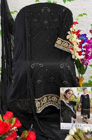 ZAHA AALIYA VOL 1 GEORGETTE EMBROIDERY PAKISTANI SUITS WHOLESALE