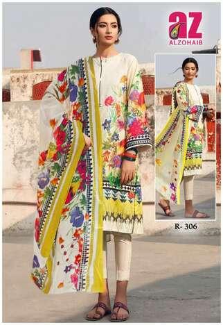 AL ZOHAIB ROOHI VOL 3 LAWN COTTON KARACHI SUITS NEW CATALOGUE