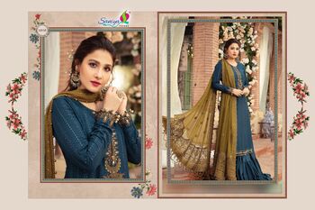 SANIYA TRENDZ MARIA B SATEEN COLLECTION VOL 5 PAKISTANI GEORGETTE SALWAR KAMEEZ CATALOGUE