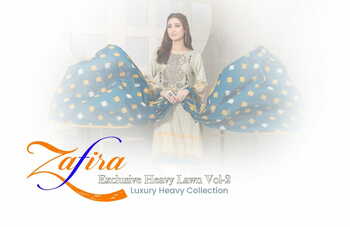 HALA ZAFIRA VOL 2 EXCLUSIVE HEAVY LAWN KARACHI SUITS SURAT