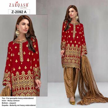 ZARQASH ROYAL SOIREE Z 2092 GEORGETTE PAKISTANI SUITS