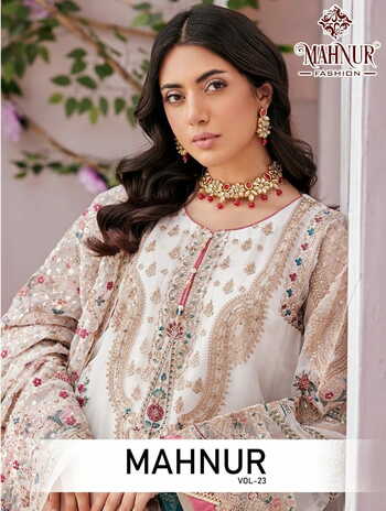 MAHNUR FASHION MAHNUR VOL 23 GEORGETTE PAKISTANI SUITS AT SURAT