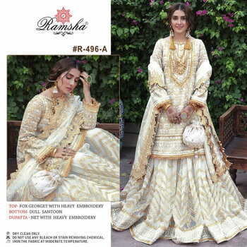 RAMSHA PRESENT R 496 NX  PAKISTANI SUITS NEW CATALOGUE