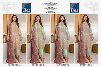 LIBAS 139 SERIES FOUX GEORGETTE PAKISTANI SALWAR SUITS NEW CATALOGUE