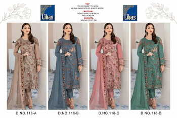 LIBAS 118 SERIES FOUX GEORGETTE PAKISTANI SALWAR SUITS NEW CATALOGUE