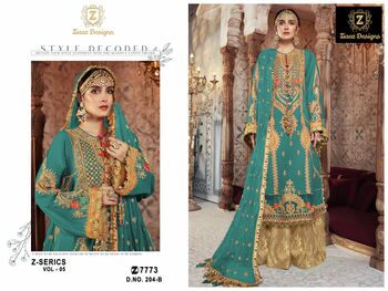 ZIAAZ DESIGNS Z-SERICS VOL 5 ORGANZA SEMI STITCHED PAKISTANI SUITS