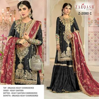 ZARQASH MARIYA B MBROIDERED VOL 2 Z 2080 PAKISTANI SALWAR KAMEEZ CATALOGUE