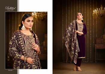 BELLIZA KOHINOOR 815 SERIES VELVET EMBROIDERY SUITS SURAT