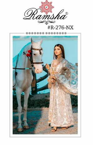 RAMSHA R276 NX PAKISTANI SUITS LATEST CATALOGUE 2021