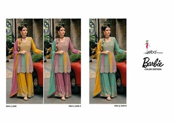 EBA LIFESTYLE BARBIE COLOR EDITION DESIGNER READYMADE SUITS SURAT