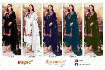 FEPIC ROSEMEEN C 5406 GEORGETTE EMBROIDERY PAKISTANI SUITS CATALOGUE