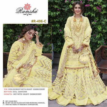 RAMSHA PRESENT R 496 NX  PAKISTANI SUITS NEW CATALOGUE