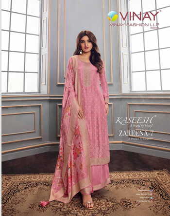 VINAY KASEESH ZAREENA VOL 7 DOLA JAQUARD DIGITAL PRINTED SUITS SURAT