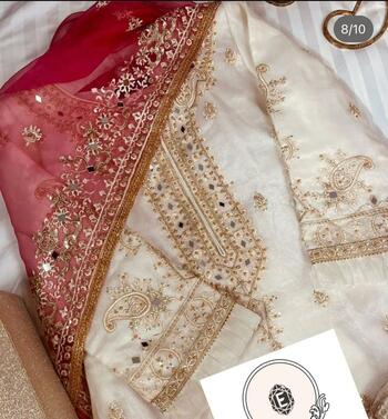 ASIM JOFA ORGANZA EMBROIDERY PAKISTANI SUITS WHOLESALER