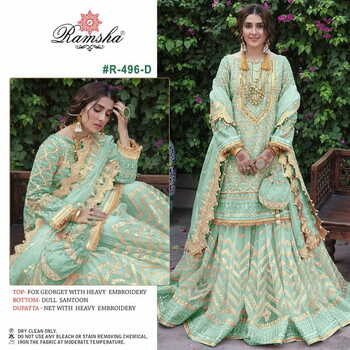 RAMSHA PRESENT R 496 NX  PAKISTANI SUITS NEW CATALOGUE