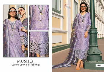 SHREE FABS MUSHQ LUXURY LAWN COLLECTION 23 2590 TO 2595 SERIES PAKISTANI SUITS