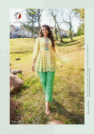 ANJU FABRICS FUSION VOL 3 DESIGNER COTTON TOP WITH PANT CO ORD SET