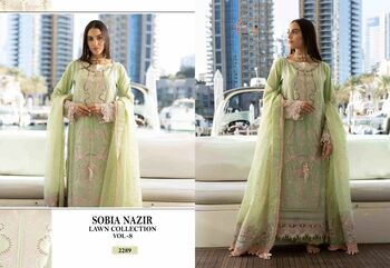 SHREE FABS SOBIA NAZIR LAWN COLLECTION VOL 8 2285 TO 2290 SERIES PAKISTANI SUITS