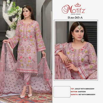 MOTIFZ 263 SERIES GEORGETTE EMBROIDERY PAKISTANI SUITS AT SURAT