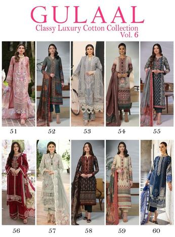 GULAAL VOL 6 CLASSY LUXURY KARACHI SUITS SUPPLIER SURAT