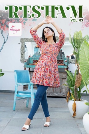  HINAYA RESHAM VOL 3 SHORT KURTI CATALOGUE SUPPLIER IN SURAT