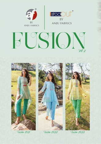 ANJU FABRICS FUSION VOL 3 DESIGNER COTTON TOP WITH PANT CO ORD SET