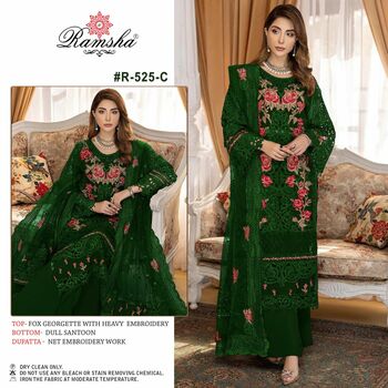 RAMSHA R 525 NX GEORGETTE PAKISTANI SUITS CATALOGUE