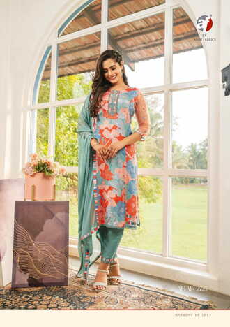 ANJU FABRICS AFFAIR VISCOSE SILK STTICH READYMADE SUIT NEW CATALOGUE