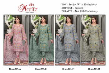 MOTIFZ 263 SERIES GEORGETTE EMBROIDERY PAKISTANI SUITS AT SURAT