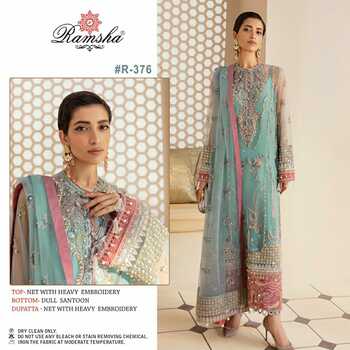 RAMSHA R375 & R376 PAKISTANI SUITS IN SINGLES